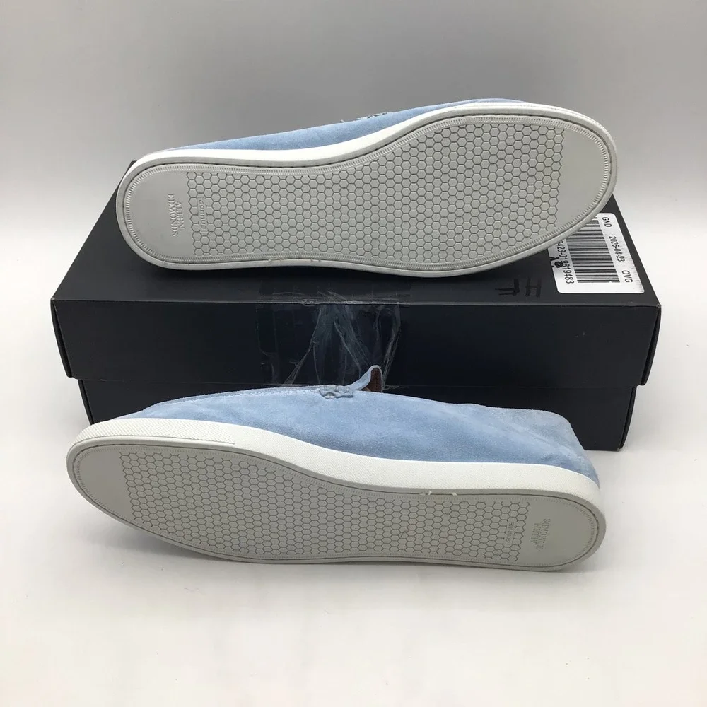 Allen Edmonds Gino Sky Blue Suede Slip On Loafers Mens Size 11 D Sneaker NEW